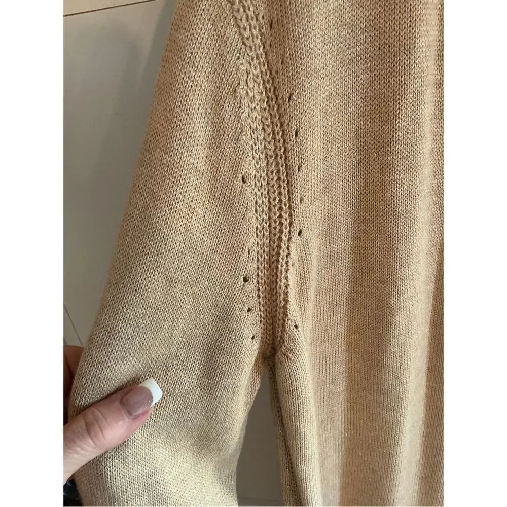 Lilly Pulitzer Allyse Cardigan Sz M Heather Sand Bar Metallic
